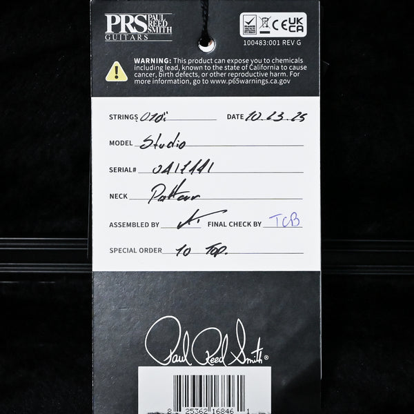 PRS Studio w/ 10-Top Electric Guitar- Charcoal Burst 2025 (0417441)
