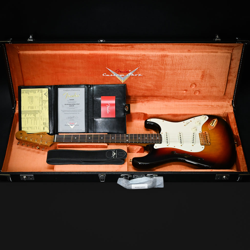 Fender Custom Shop Artisan Korina Stratocaster NOS- Chocolate 3 Tone Sunburst 2025 (CZ581236)
