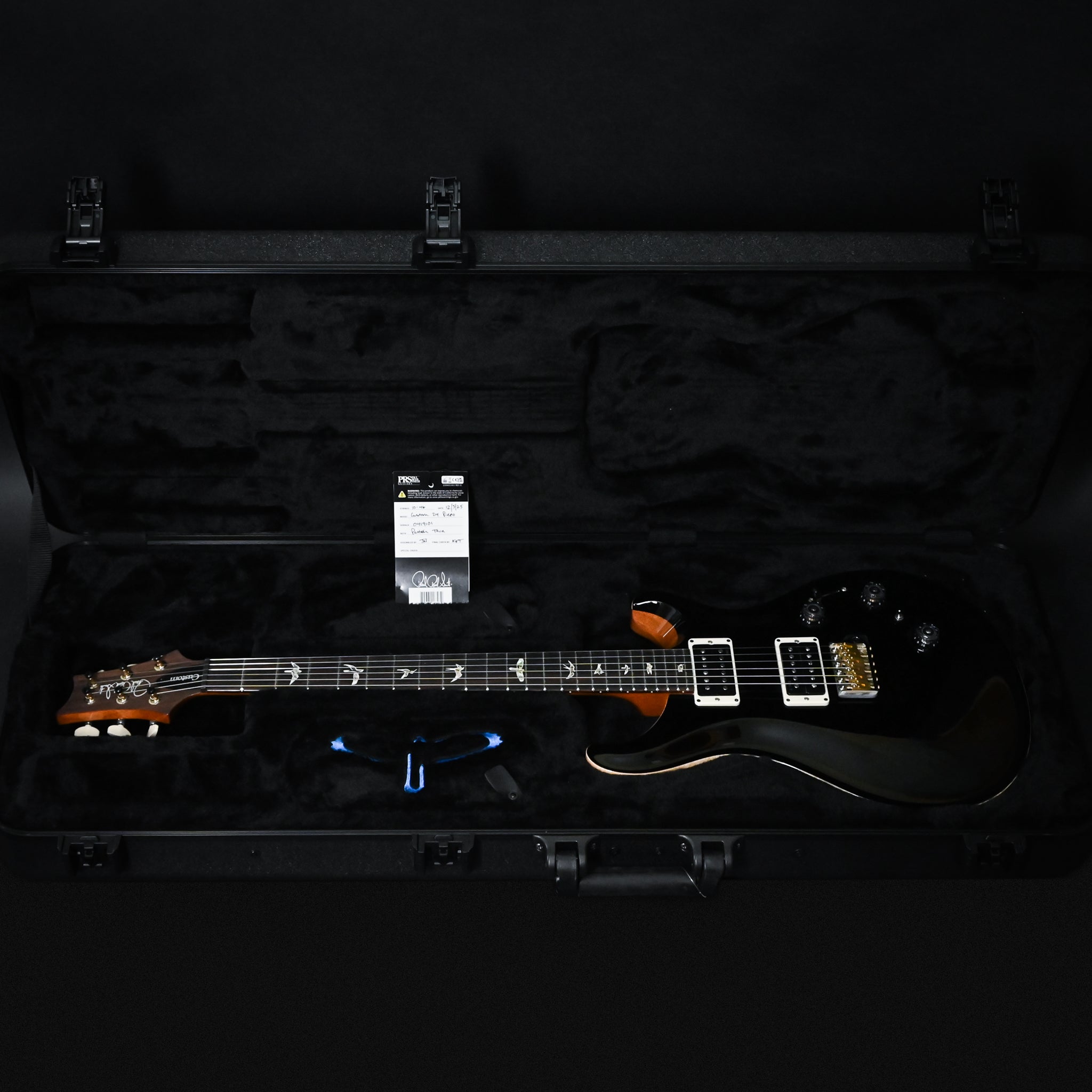 PRS Custom 24 Piezo w/ DMO Pickups Electric Guitar- Black (Natural Back) 2025 (0419101)
