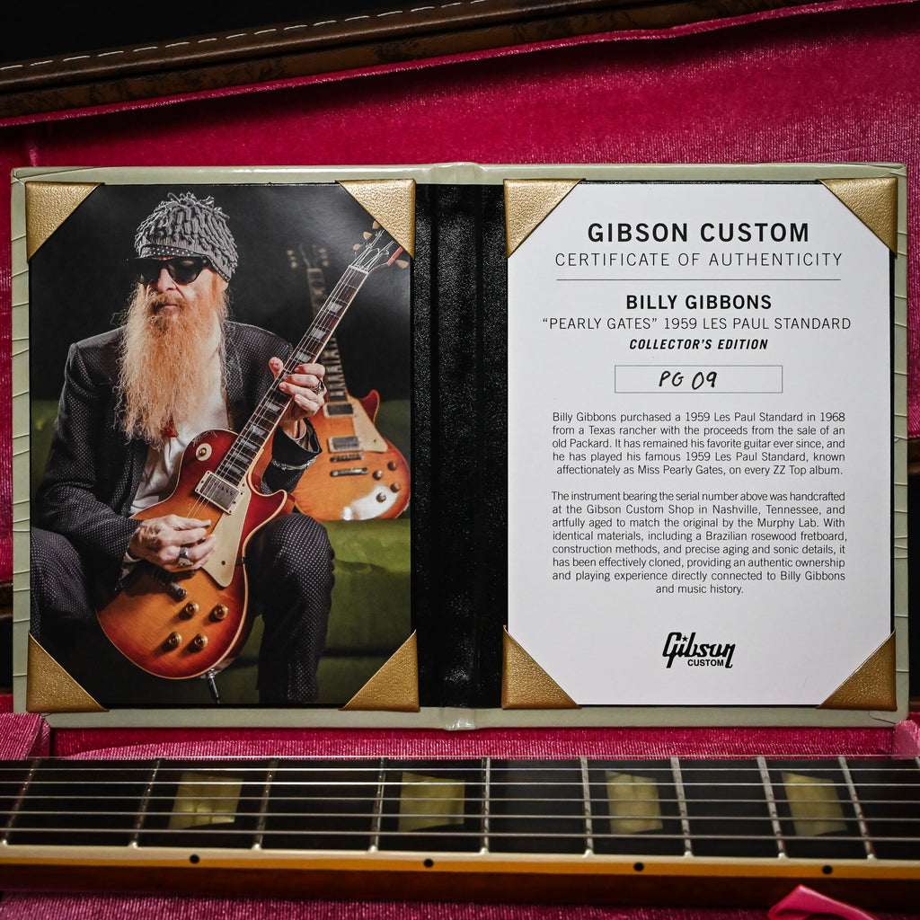 Gibson Custom Billy Gibbons "Pearly Gates" 1959 Les Paul Standard Collector's Edition w/ Brazilian Rosewood- Pearly Burst 2026 (PG09) *SIGNED/ ONLY 30 PEICES**