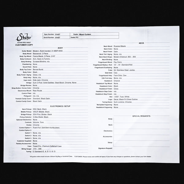 Suhr Modern Plus Electric Guitar- Bengal Burst 2026 (91457)