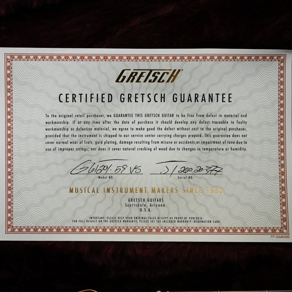 Gretsch G6120T-59 Vintage Select Edition '59 Chet Atkins Hollow Body w/ Bigsby- Vintage Orange Stain Lacquer 2026 (JT26020377)