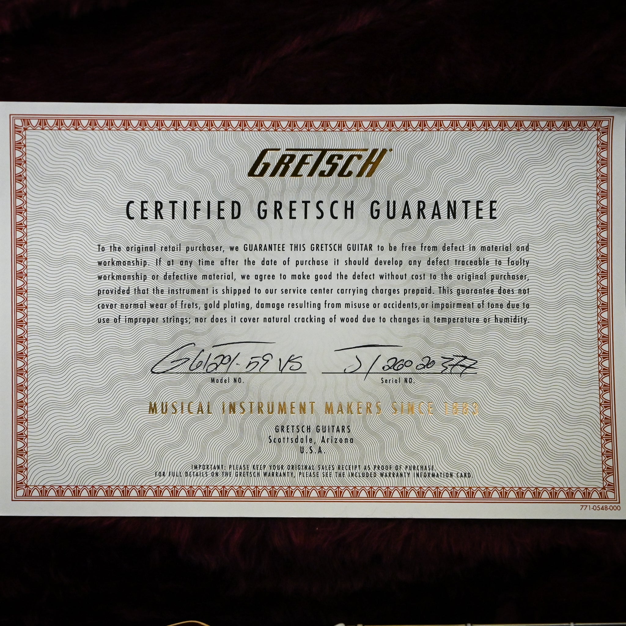Gretsch G6120T-59 Vintage Select Edition '59 Chet Atkins Hollow Body w/ Bigsby- Vintage Orange Stain Lacquer 2026 (JT26020377)