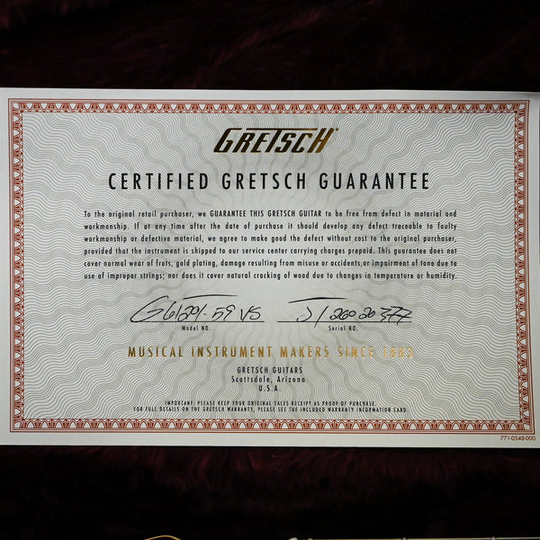 Gretsch G6120T-59 Vintage Select Edition '59 Chet Atkins Hollow Body w/ Bigsby- Vintage Orange Stain Lacquer 2026 (JT26020377)