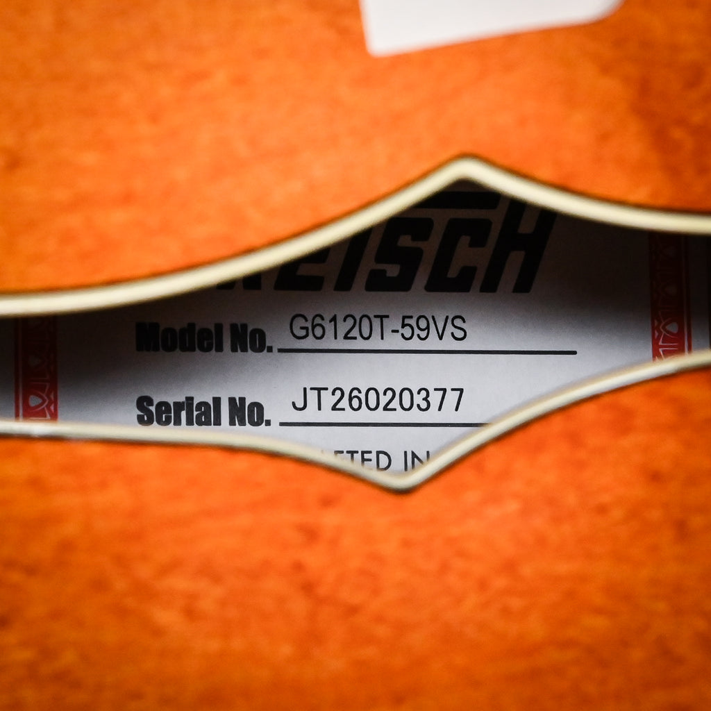Gretsch G6120T-59 Vintage Select Edition '59 Chet Atkins Hollow Body w/ Bigsby- Vintage Orange Stain Lacquer 2026 (JT26020377)