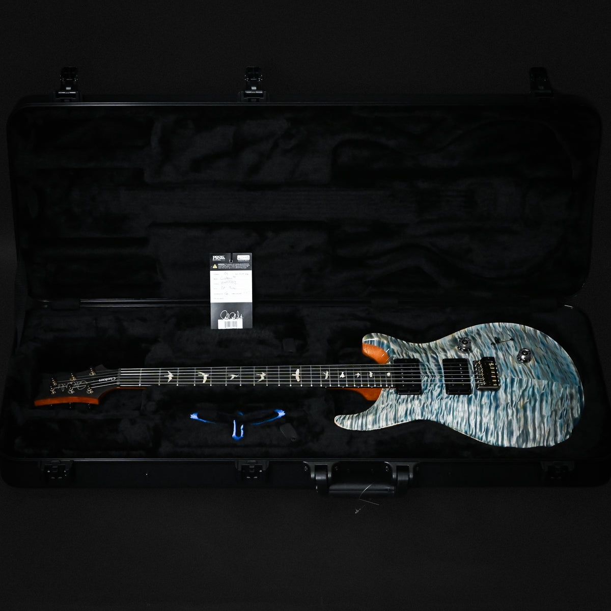 PRS Custom 24 w/ Artist Grade Quilt Maple Top & Awabi Birds- Faded Indigo 2026 (0427702)