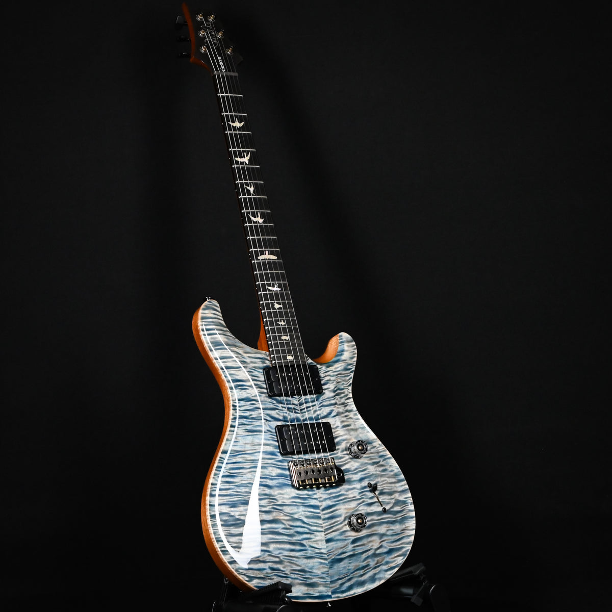 PRS Custom 24 w/ Artist Grade Quilt Maple Top & Awabi Birds- Faded Indigo 2026 (0427702)