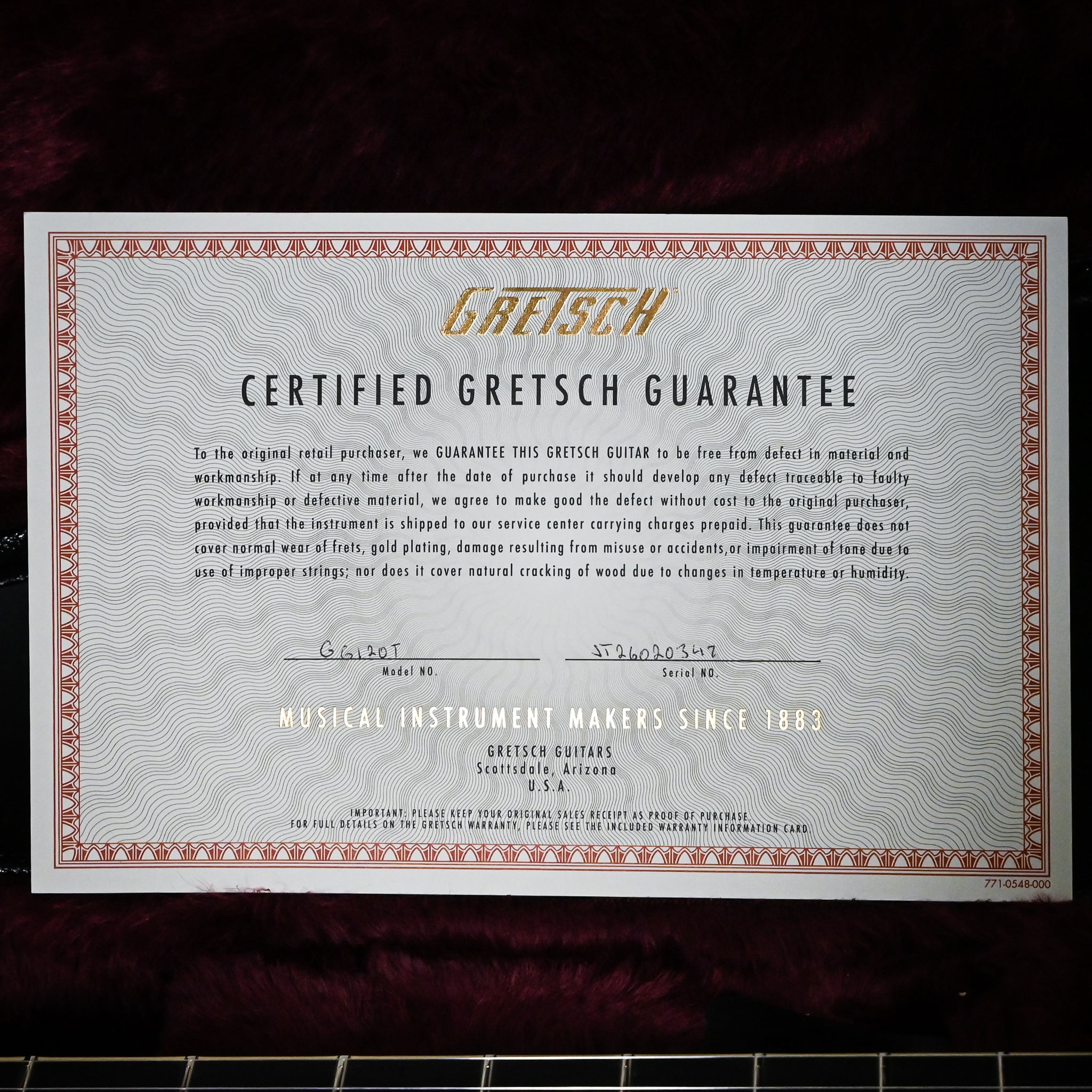 Gretsch G6120T-BSSMK Brian Setzer Signature Nashville Hollow Body '59 "Smoke" w/ Bigsby- Smoke Orange 2026 (JT26020347)
