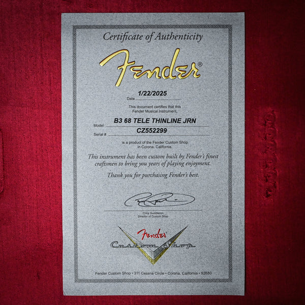 Fender Custom Shop '68 Telecaster Thinline Journeyman- 3 Color Sunburst 2025 (CZ552299)