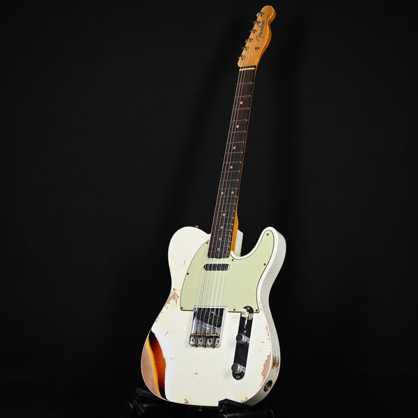 Fender Custom Shop Limited Edition '60 Telecaster Custom Heavy Relic- Aged Olympic White/ Chocolate 3 Tone Sunburst 2024 (CZ580103)