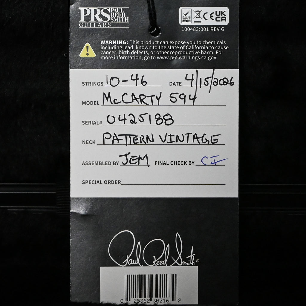 PRS McCarty 594 Mango Top Limited Edition- Black Gold Burst (Natural Binding) 2026 (0425188)