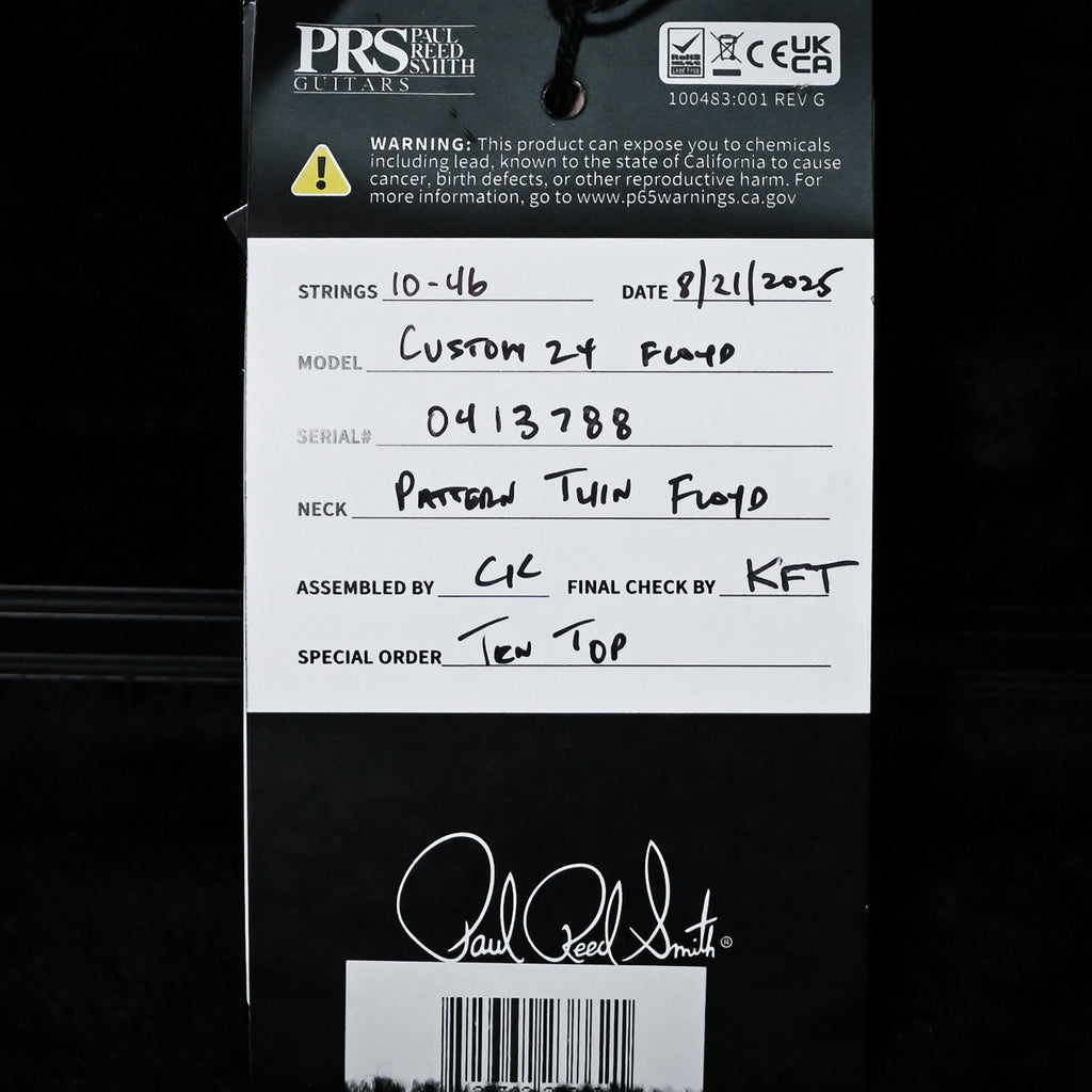 PRS Custom 24 "Floyd" w/ 10-Top & Floyd Rose- Black Gold 2025 (0413788)