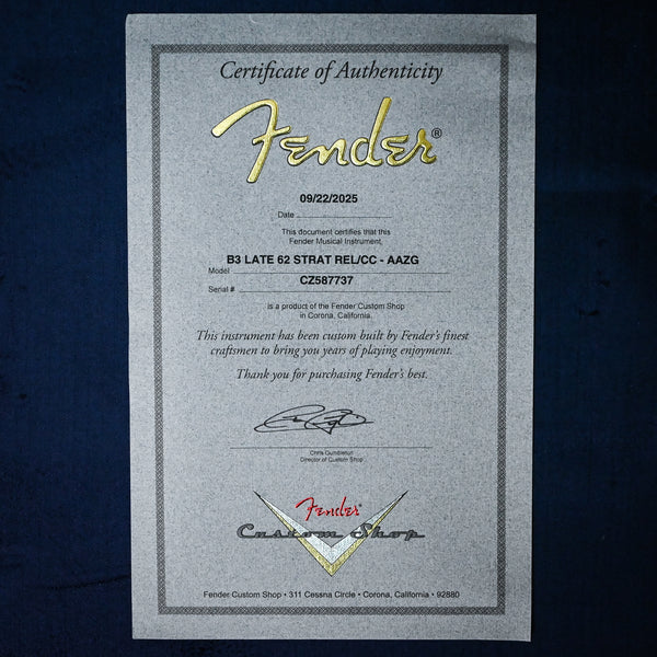 Fender Custom Shop Late-1962 Stratocaster Relic w/ Closet Classic Hardware- Aged Aztec Gold 2025 (CZ587737)
