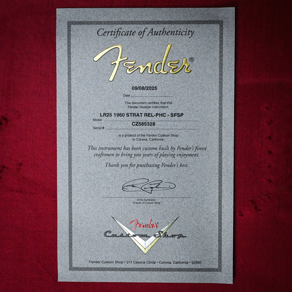 Fender Custom Shop Limited Edition 1960 Stratocaster Relic- Aged Sea Foam Green Sparkle 2025 (CZ585328)
