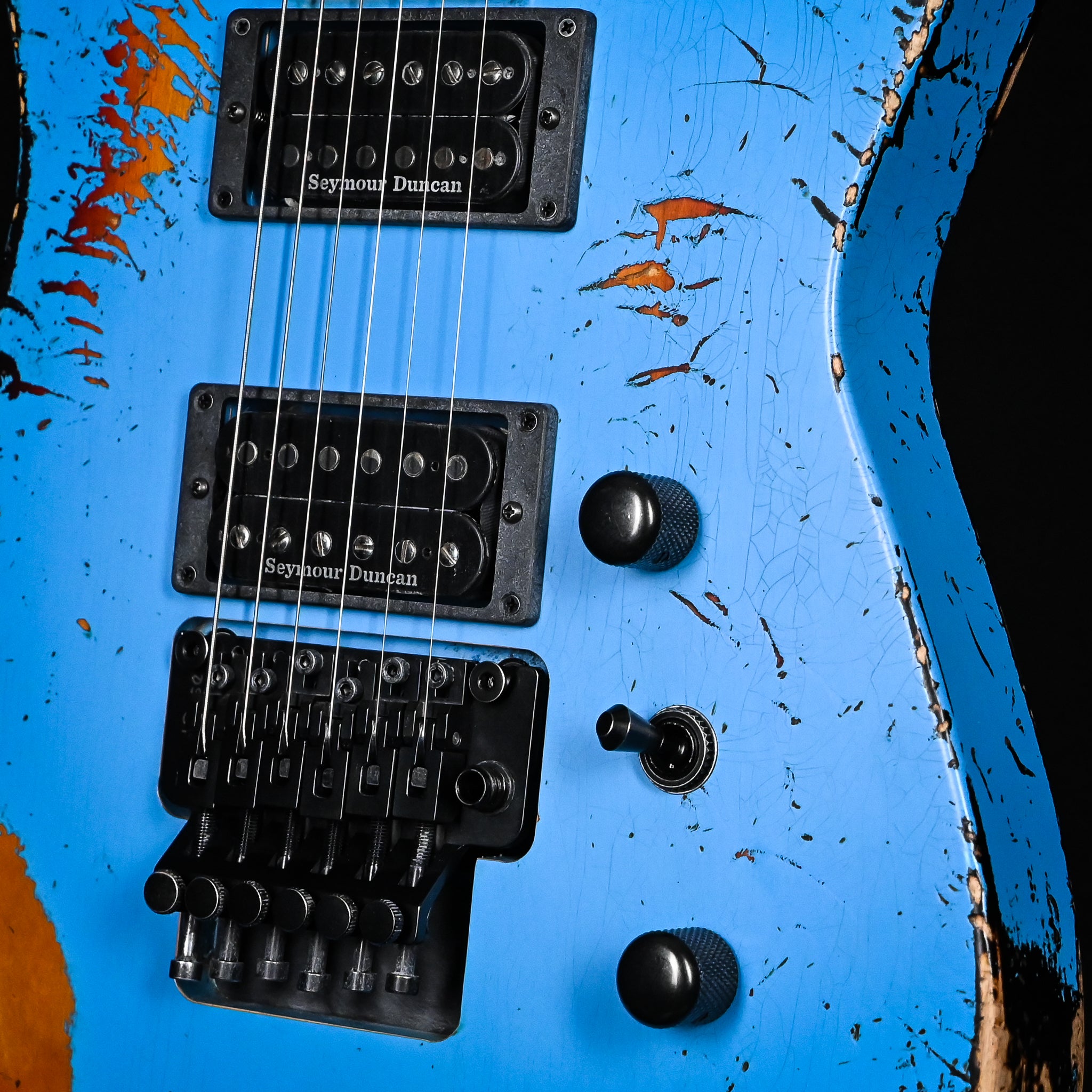 Jackson Custom Shop USA SL 2H FR Soloist Nitro Tour Relic- Robin Egg Blue/ 3-Tone Sunburst 2026 (J11564)