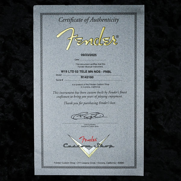 Fender Custom Shop Limited Edition '52 Telecaster NOS- Faded Nocaster Blonde 2025 (R143160)