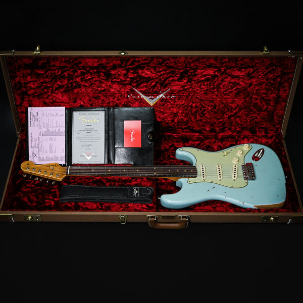 Fender Custom Shop Late-1962 Stratocaster Relic w/ Closet Classic Hardware- Faded Aged Daphne Blue 2025 (CZ587801)