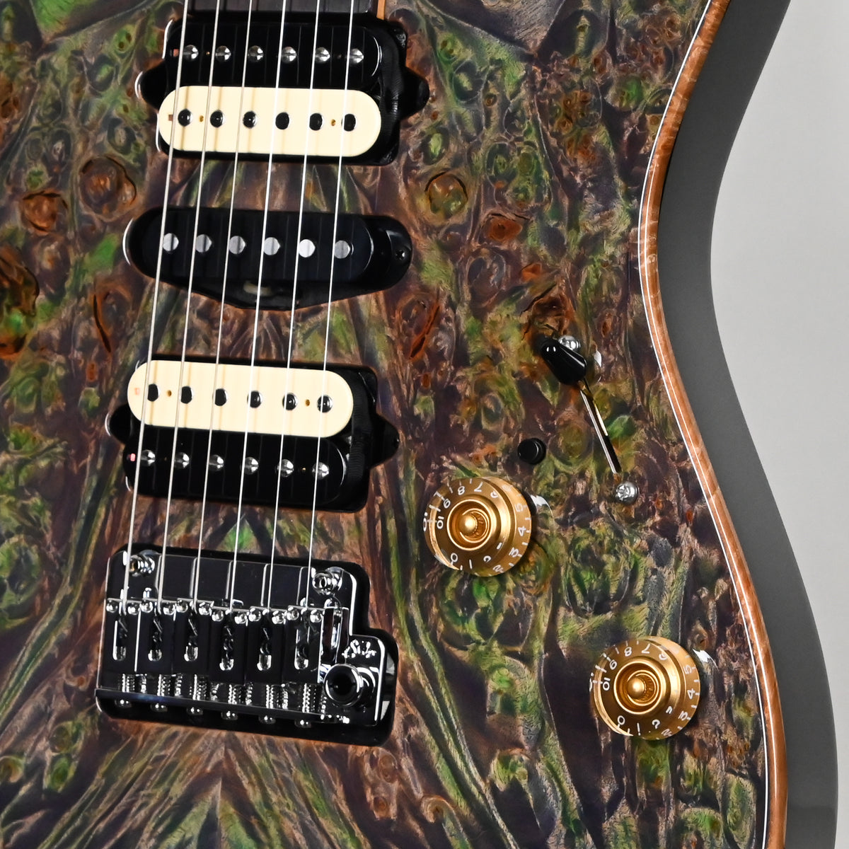 Suhr Custom Modern w/ Waterfall Burl Maple Electric Guitar- Trans Algae 2026 (93637)