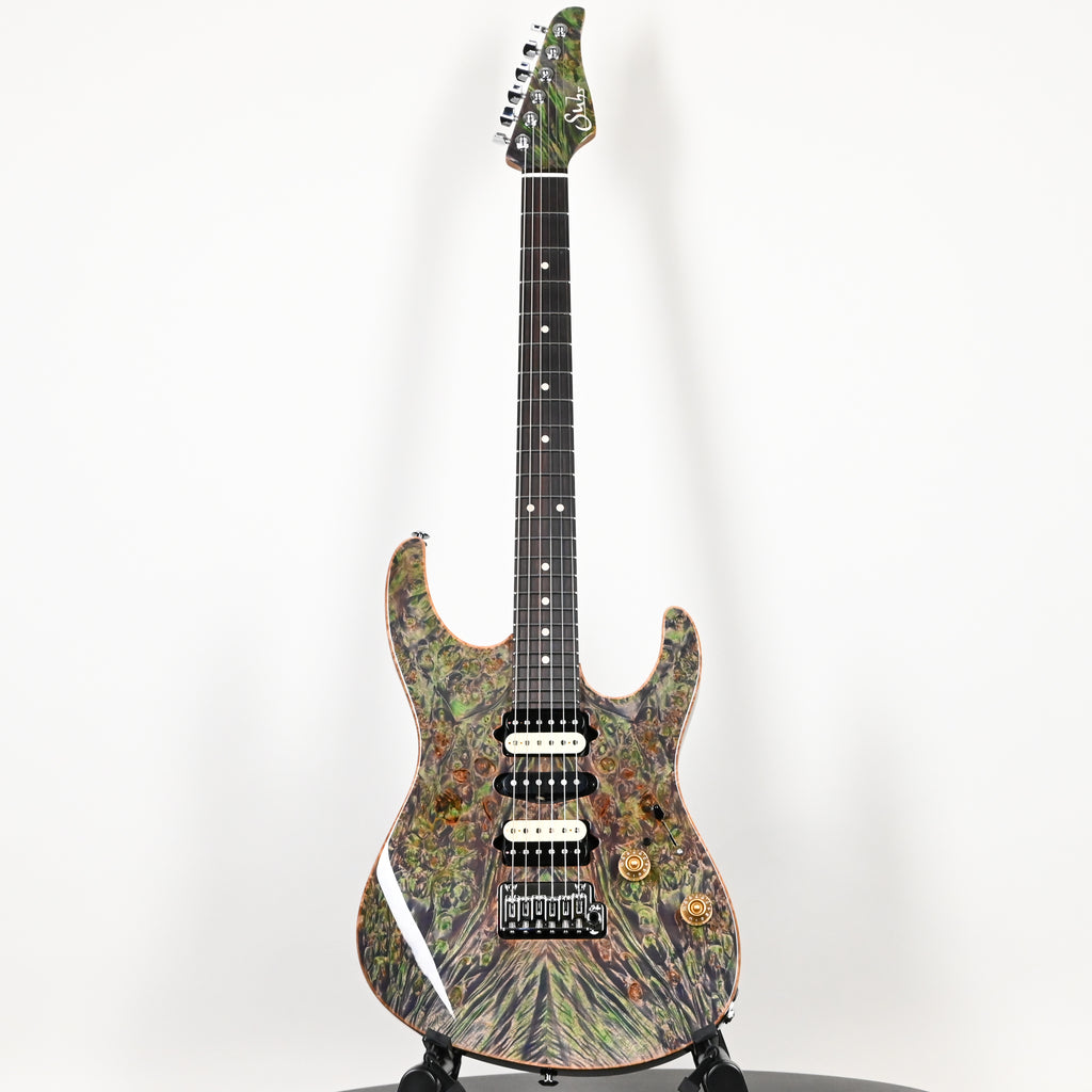 Suhr Custom Modern w/ Waterfall Burl Maple Electric Guitar- Trans Algae 2026 (93637)