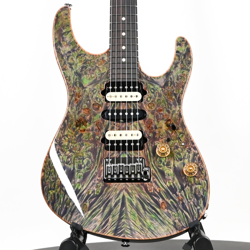Suhr Custom Modern w/ Waterfall Burl Maple Electric Guitar- Trans Algae 2026 (93637)