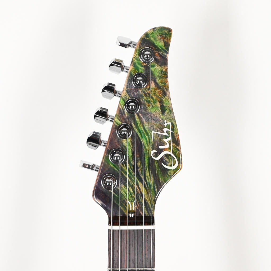 Suhr Custom Modern w/ Waterfall Burl Maple Electric Guitar- Trans Algae 2026 (93637)