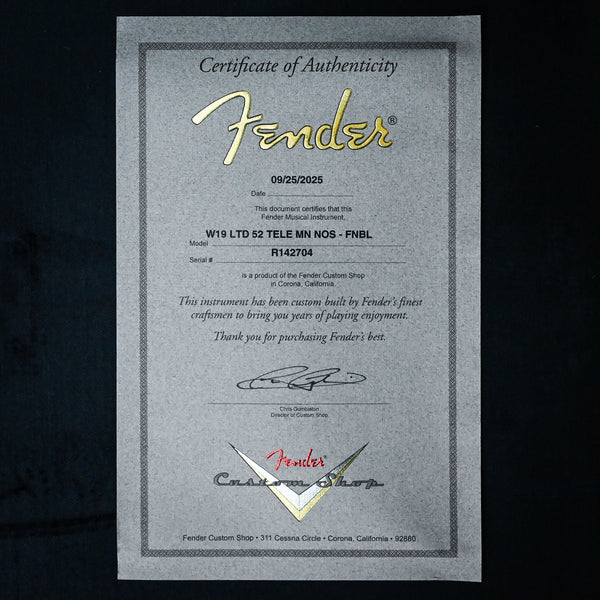 Fender Custom Shop Limited Edition '52 Telecaster NOS- Faded Nocaster Blonde 2025 (R142704)