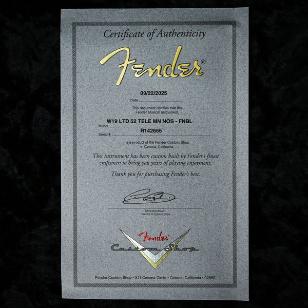 Fender Custom Shop Limited Edition '52 Telecaster NOS- Faded Nocaster Blonde 2025 (R142655)