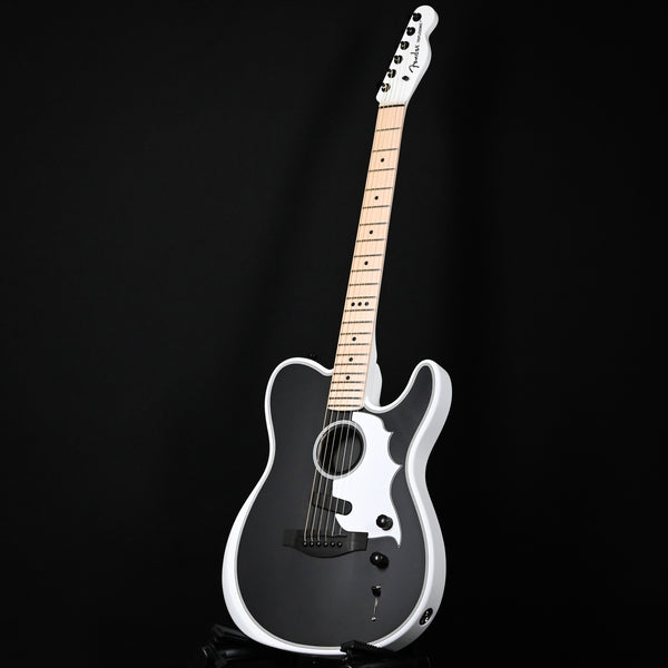 Fender Jack White Triplesonic Acoustasonic Telecaster Signature Guitar- Satin Arctic White w/ Black Top 2025 (JWA25251)