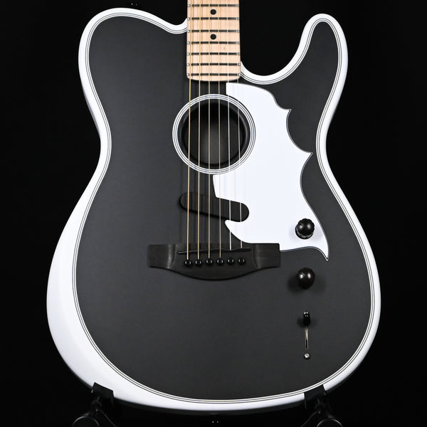 Fender Jack White Triplesonic Acoustasonic Telecaster Signature Guitar- Satin Arctic White w/ Black Top 2025 (JWA25251)