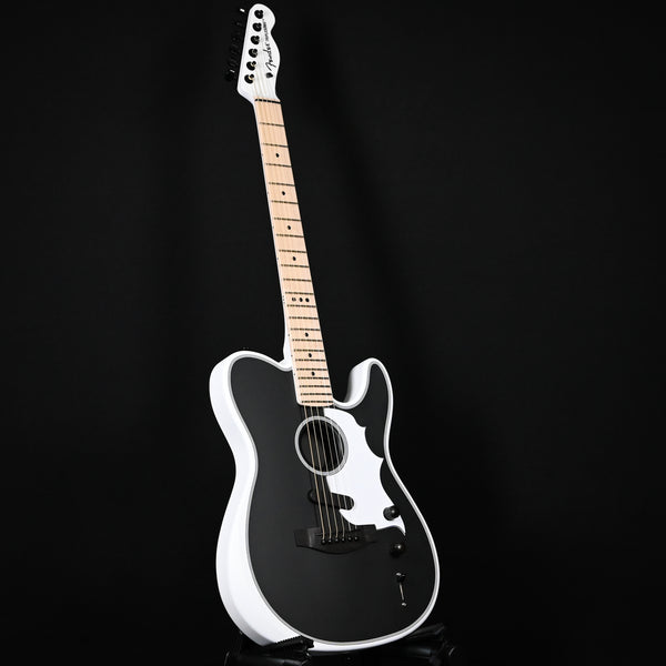 Fender Jack White Triplesonic Acoustasonic Telecaster Signature Guitar- Satin Arctic White w/ Black Top 2025 (JWA25251)