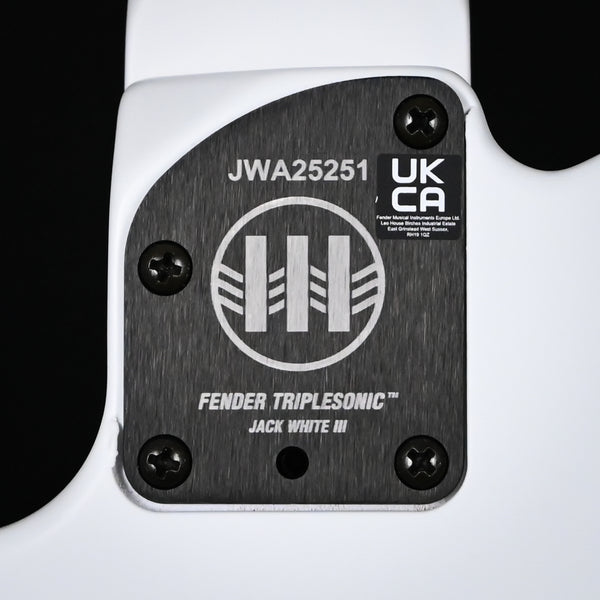 Fender Jack White Triplesonic Acoustasonic Telecaster Signature Guitar- Satin Arctic White w/ Black Top 2025 (JWA25251)