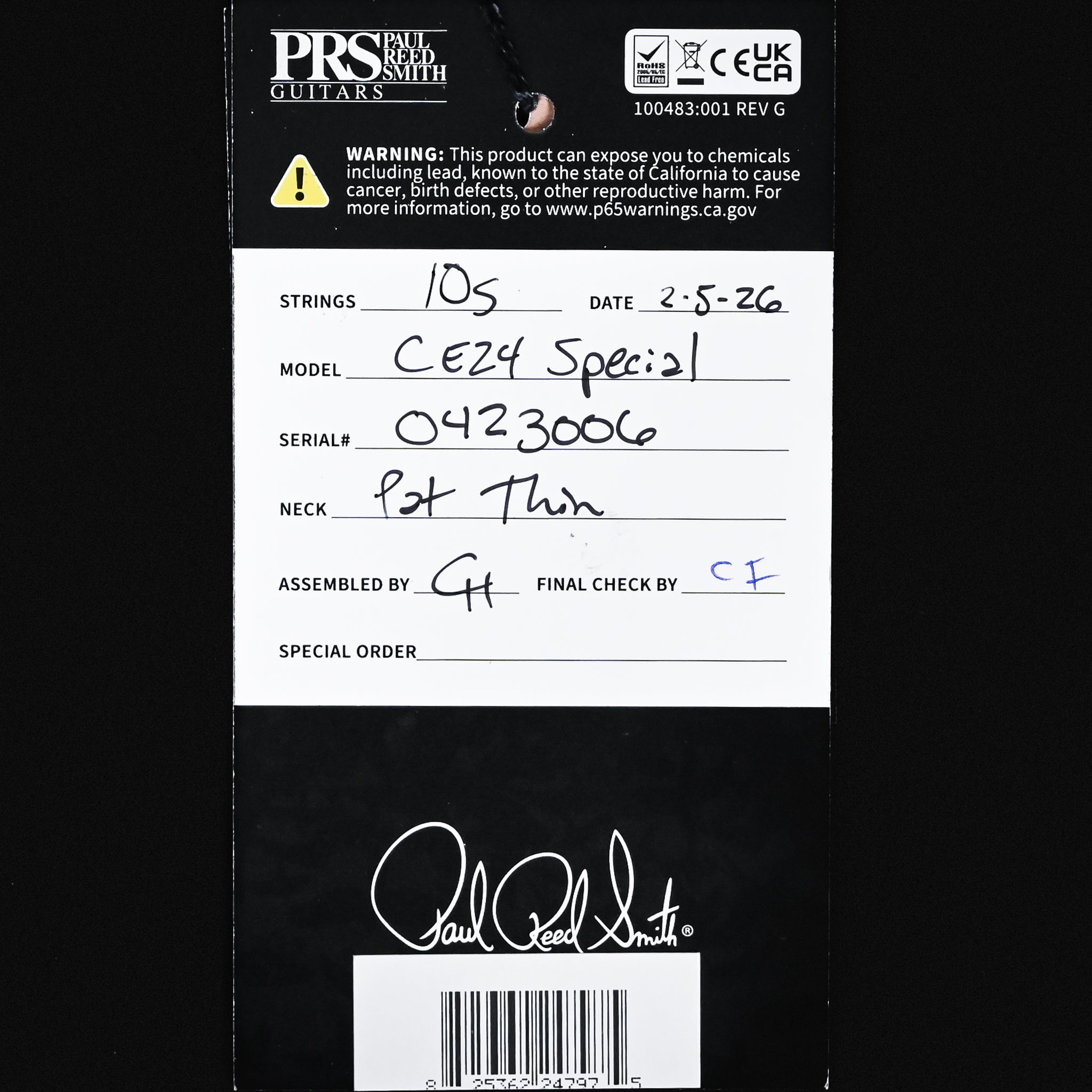 PRS CE 24 Special Limited Edition Electric Guitar- Black Amber 2025 (0423006)