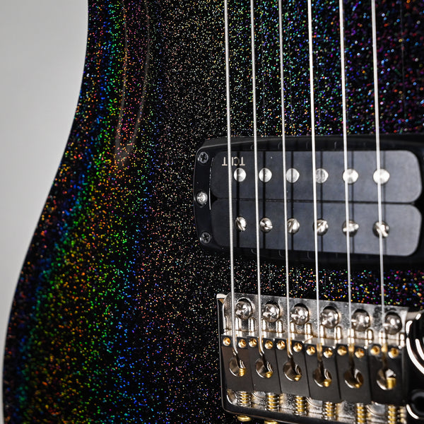 PRS Custom 24-08 Electric Guitar- Black Rainbow Holoflake Top & Binding 2026 (0421432)