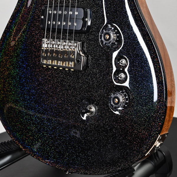 PRS Custom 24-08 Electric Guitar- Black Rainbow Holoflake Top & Binding 2026 (0421432)