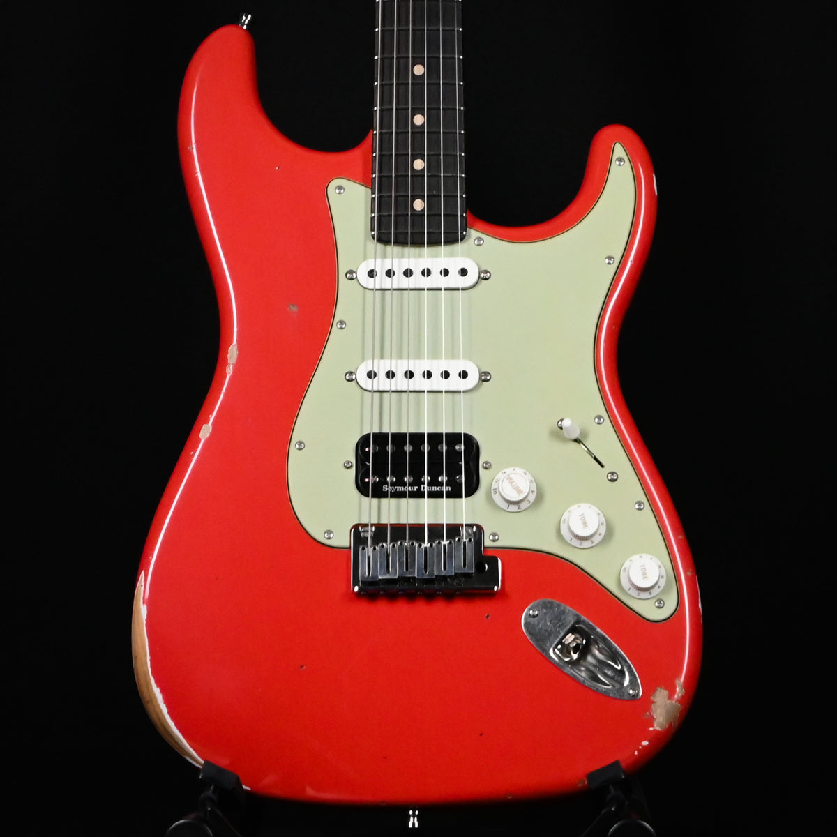 Fender Custom Shop Deluxe Stratocaster w/ Seymour Duncan SH4B Humbucker, Relic/ Closet Classic Hardware- Aged Fiesta Red 2026 (R152365)