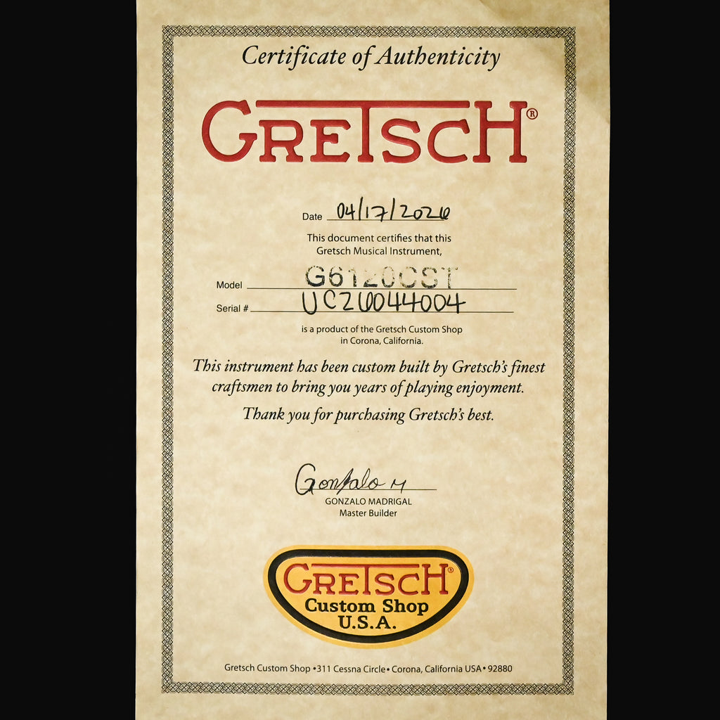 Gretsch Custom Shop USA Masterbuilt by Gonzalo Madrigal 1955 Nashville w/ Bigsby Electric Guitar- Gretsch Orange 2026 (US26044004)