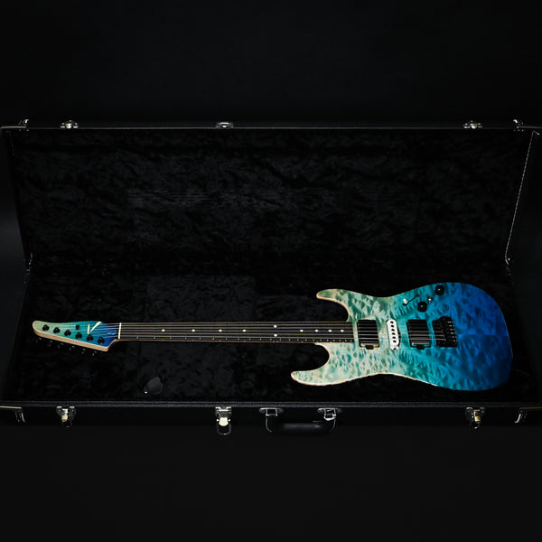 Tom Anderson Custom Drop Top Electric Guitar- Bora Blue Surf w/ Binding 2025 (09-20-25N)