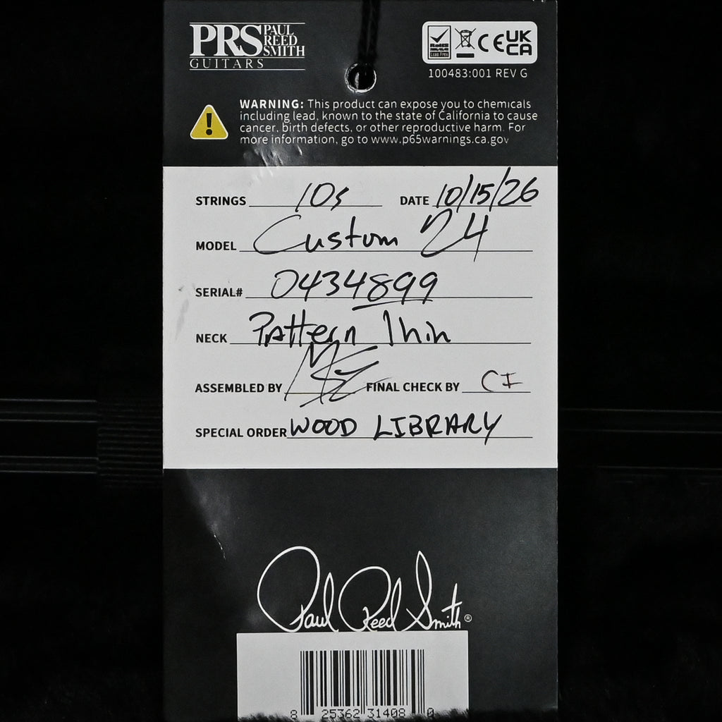 PRS Custom 24 Wood Library w/ Brazilian Rosewood, & DMO Pickup- Aquableux Purple Burst 2026 (0434899)
