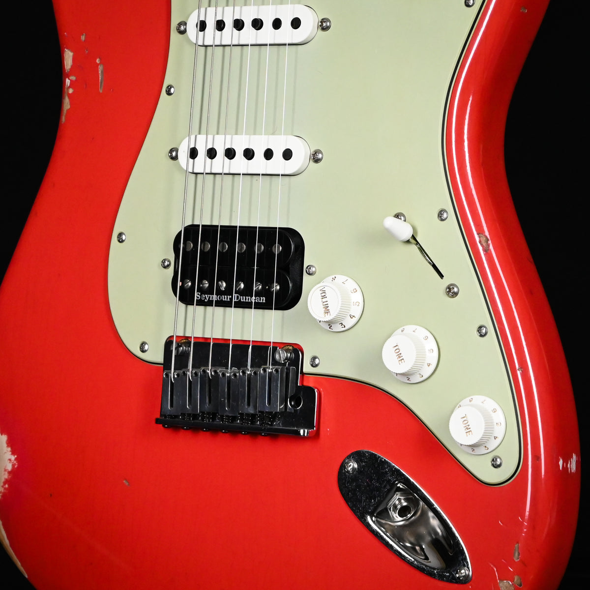 Fender Custom Shop Deluxe Stratocaster w/ Seymour Duncan SH4B Humbucker, Relic/ Closet Classic Hardware- Aged Fiesta Red 2026 (R151883)