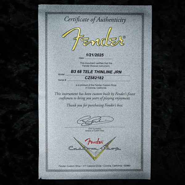 Fender Custom Shop '68 Telecaster Thinline Journeyman- 3 Color Sunburst 2025 (CZ582182)