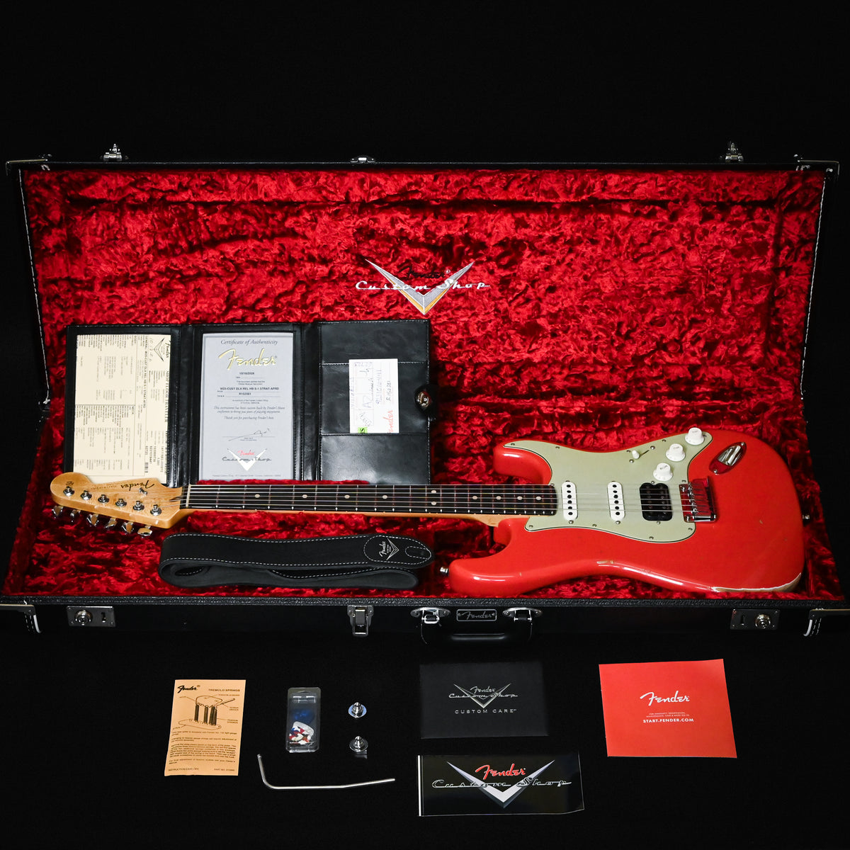Fender Custom Shop Deluxe Stratocaster w/ Seymour Duncan SH4B Humbucker, Relic/ Closet Classic Hardware- Aged Fiesta Red 2026 (R152381)