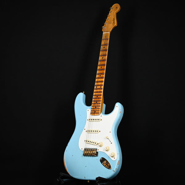 Fender Custom Shop Limited Edition '57 Stratocaster w/ Gold Hardware Relic- Faded Age Daphne Blue 2024 (CZ572026)