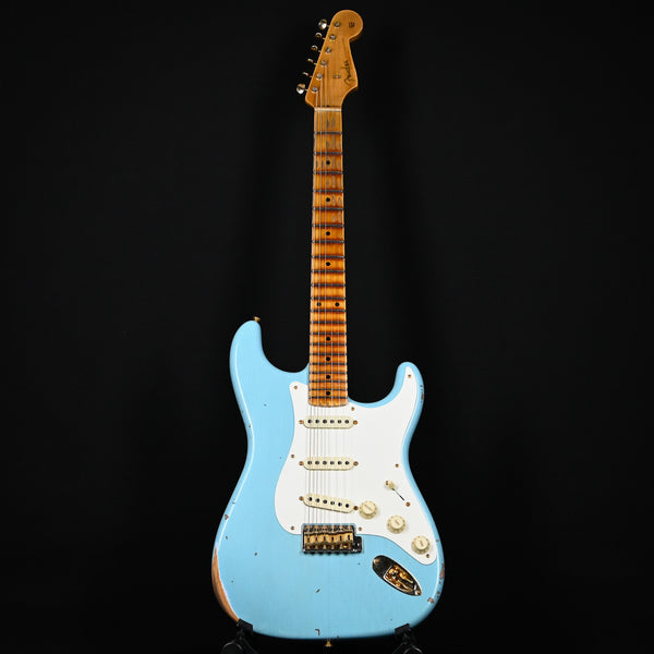 Fender Custom Shop Limited Edition '57 Stratocaster w/ Gold Hardware Relic- Faded Age Daphne Blue 2024 (CZ572026)