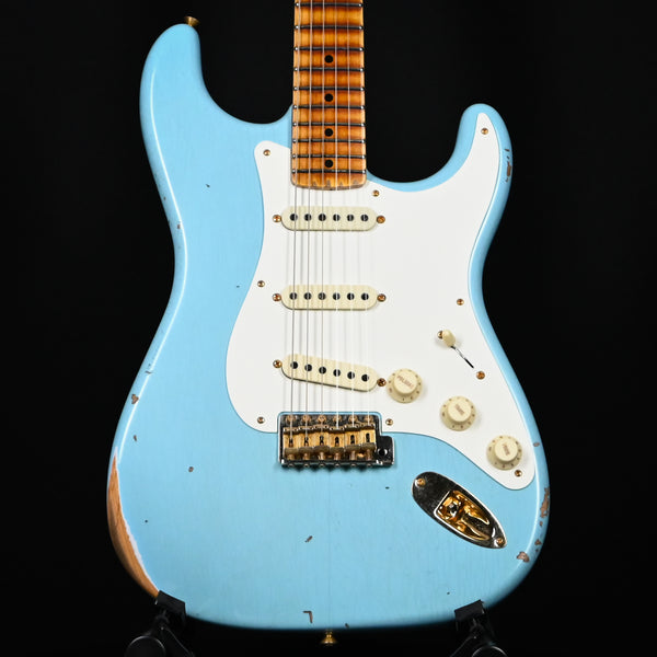 Fender Custom Shop Limited Edition '57 Stratocaster w/ Gold Hardware Relic- Faded Age Daphne Blue 2024 (CZ572026)