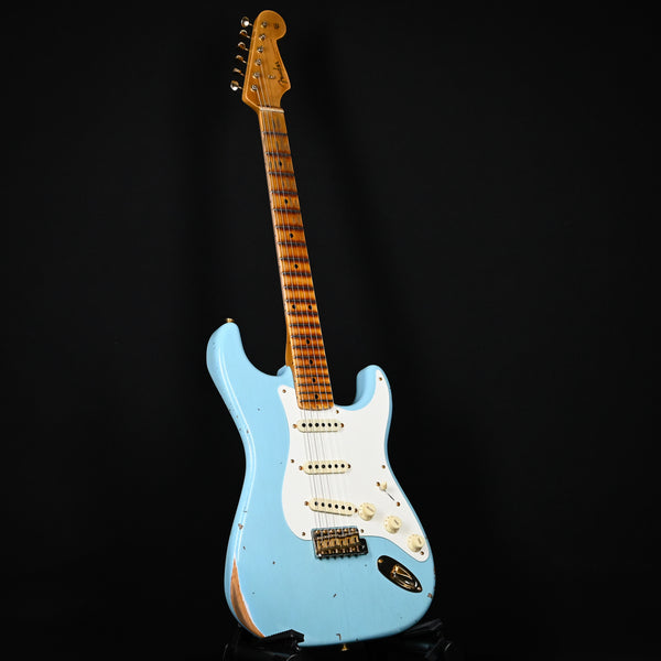 Fender Custom Shop Limited Edition '57 Stratocaster w/ Gold Hardware Relic- Faded Age Daphne Blue 2024 (CZ572026)