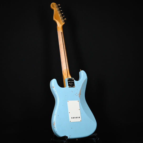 Fender Custom Shop Limited Edition '57 Stratocaster w/ Gold Hardware Relic- Faded Age Daphne Blue 2024 (CZ572026)