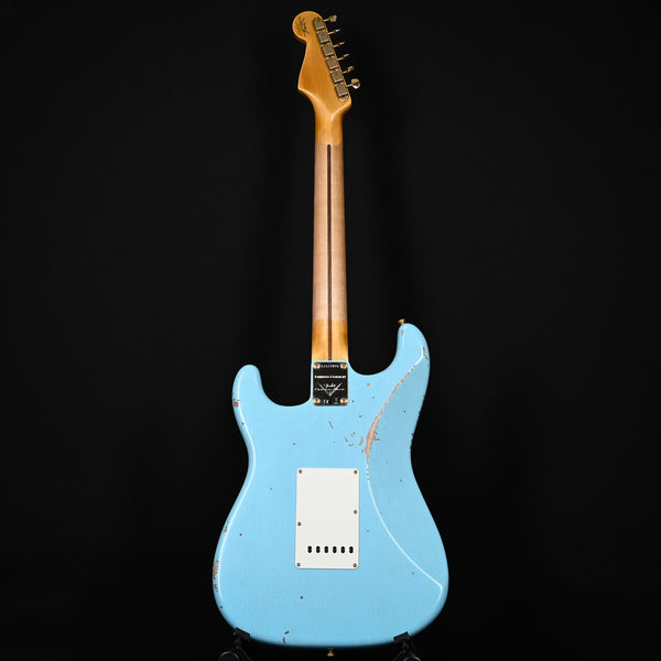 Fender Custom Shop Limited Edition '57 Stratocaster w/ Gold Hardware Relic- Faded Age Daphne Blue 2024 (CZ572026)