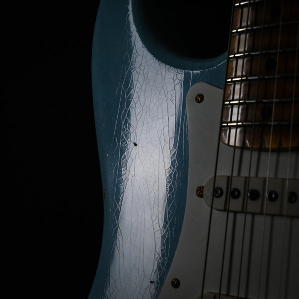 Fender Custom Shop Limited Edition '57 Stratocaster w/ Gold Hardware Relic- Faded Age Daphne Blue 2024 (CZ572026)