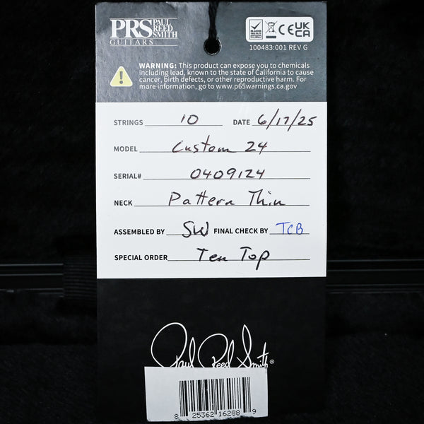 PRS Custom 24 w/ 10 Top & DMO Pickups- Black Gold Wraparound Burst 2025 (0409124)