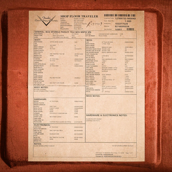 Fender Custom Shop Paisley Telecaster NOS, Masterbuilt Paul Waller - Silver Paisley Sparkle (R137719)